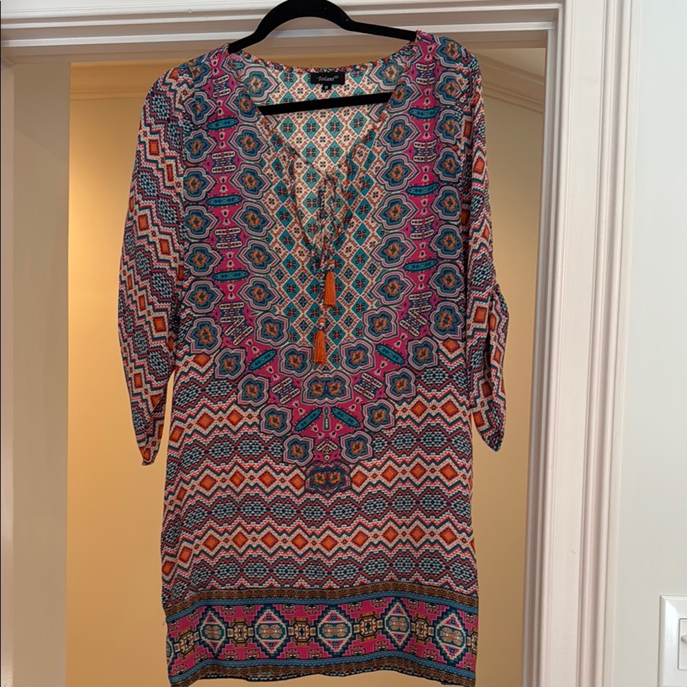 Tolani Multicolor Geometric Swim Coverup